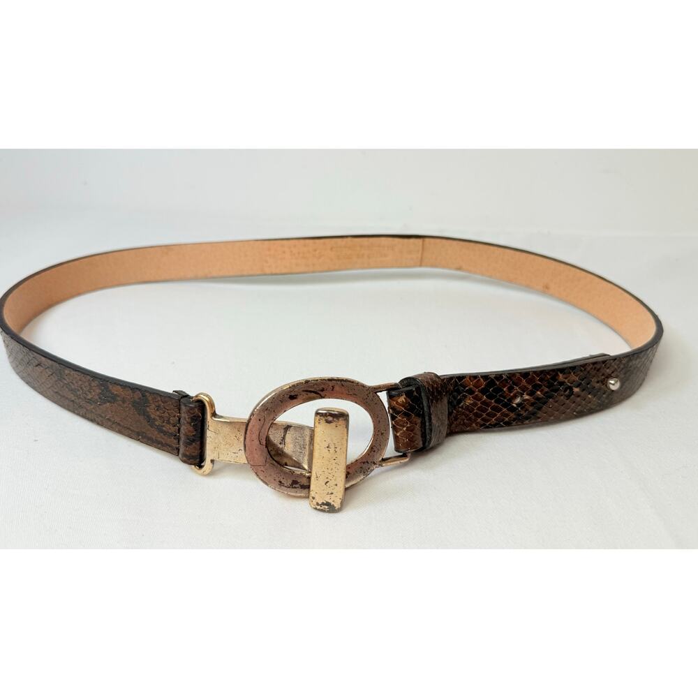 Paul Harris Genuine Brown Snakeskin Belt Size Small